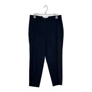 & Trousers black high rise cropped flat front pants size 12